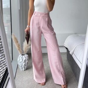 Pink High-Waisted Pants